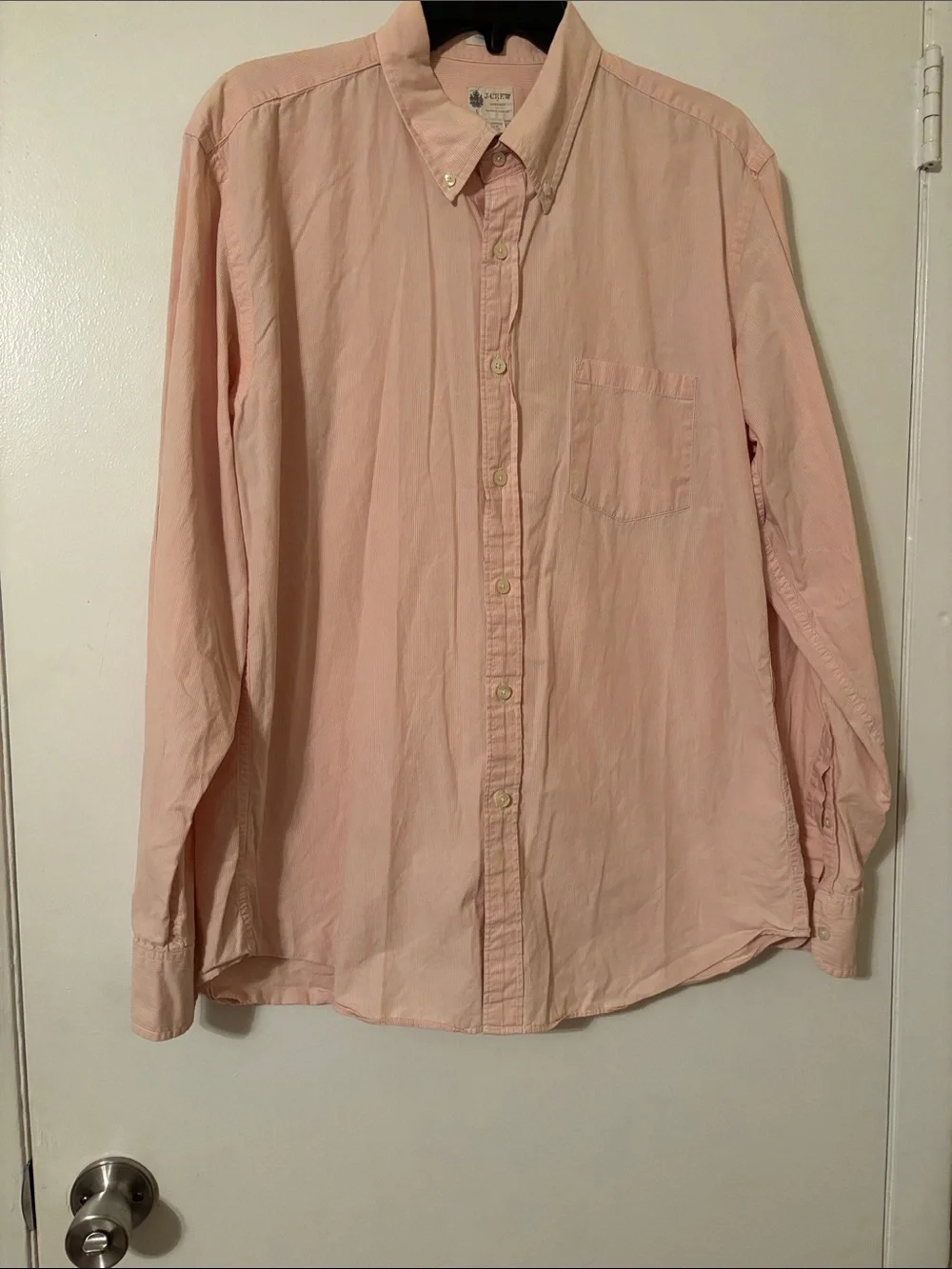 J. Crew Men's Button-Down Shirt in Pale Pink
